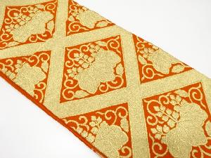 アンティーク　菱に桐唐草模様織り出し袋帯（着用可）